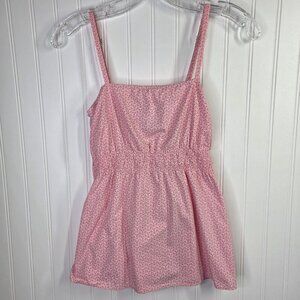 Vineyard Vines Tank Top Womens XS Pink Anchors Camisole Babydoll Smocked Preppy